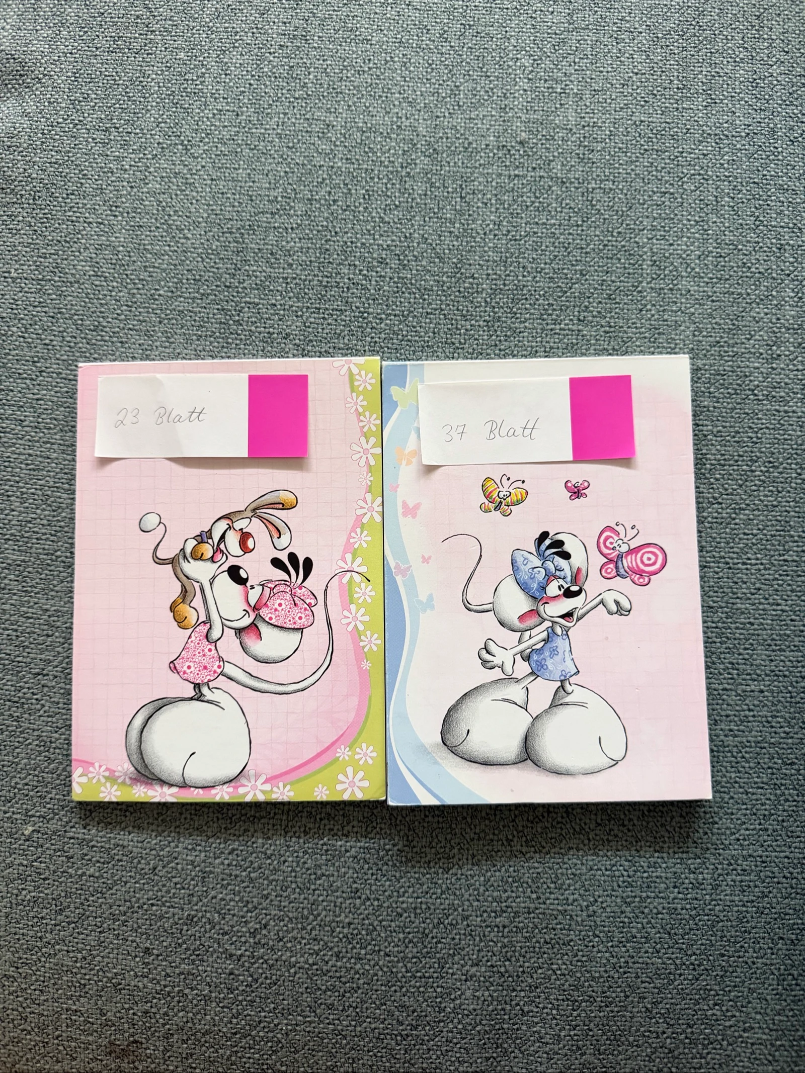 Lot de 2 feuilles Diddl A6 sorties de blocs 